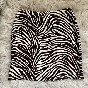 Zebra brown skirt size 6